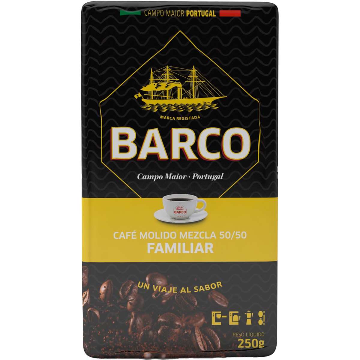 Café Barco Familiar Molido 50/50 De 250 Gramos
