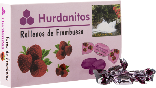 Caramelos Hurdanitos Rellenos De Frambuesa 140 Gr